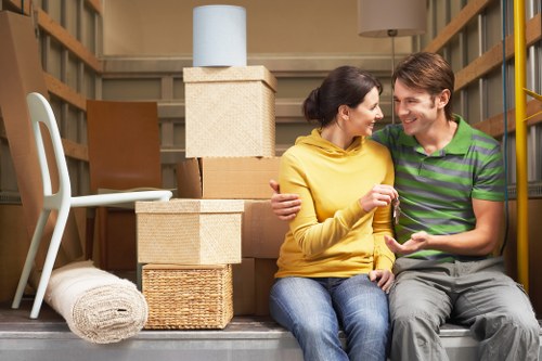 Donation-ready furniture and office items prepared for charity reuse